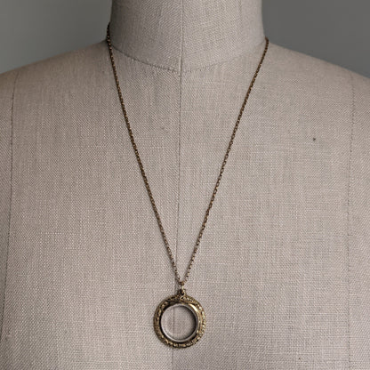 19th C Glass Locket Necklace