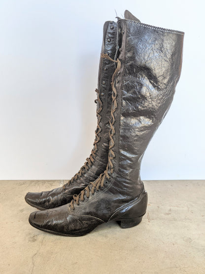 1890s Cycling Boots | Sz 4-5