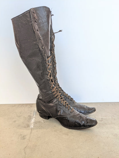 1890s Cycling Boots | Sz 4-5