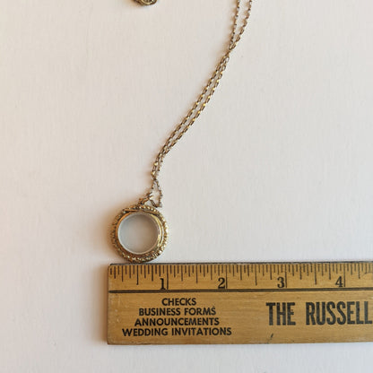 19th C Glass Locket Necklace