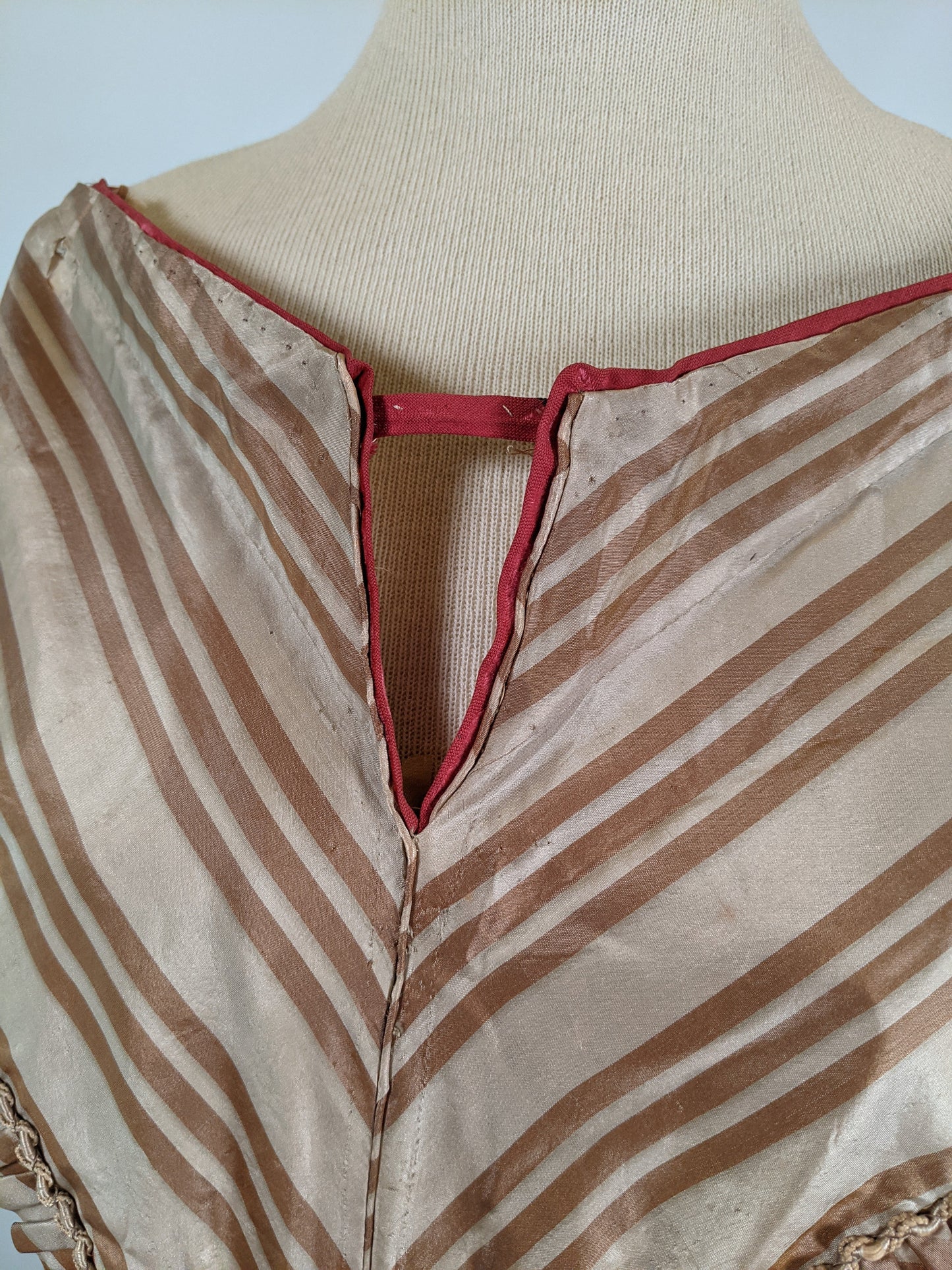 Romantic Era Gold Silk Evening Gown