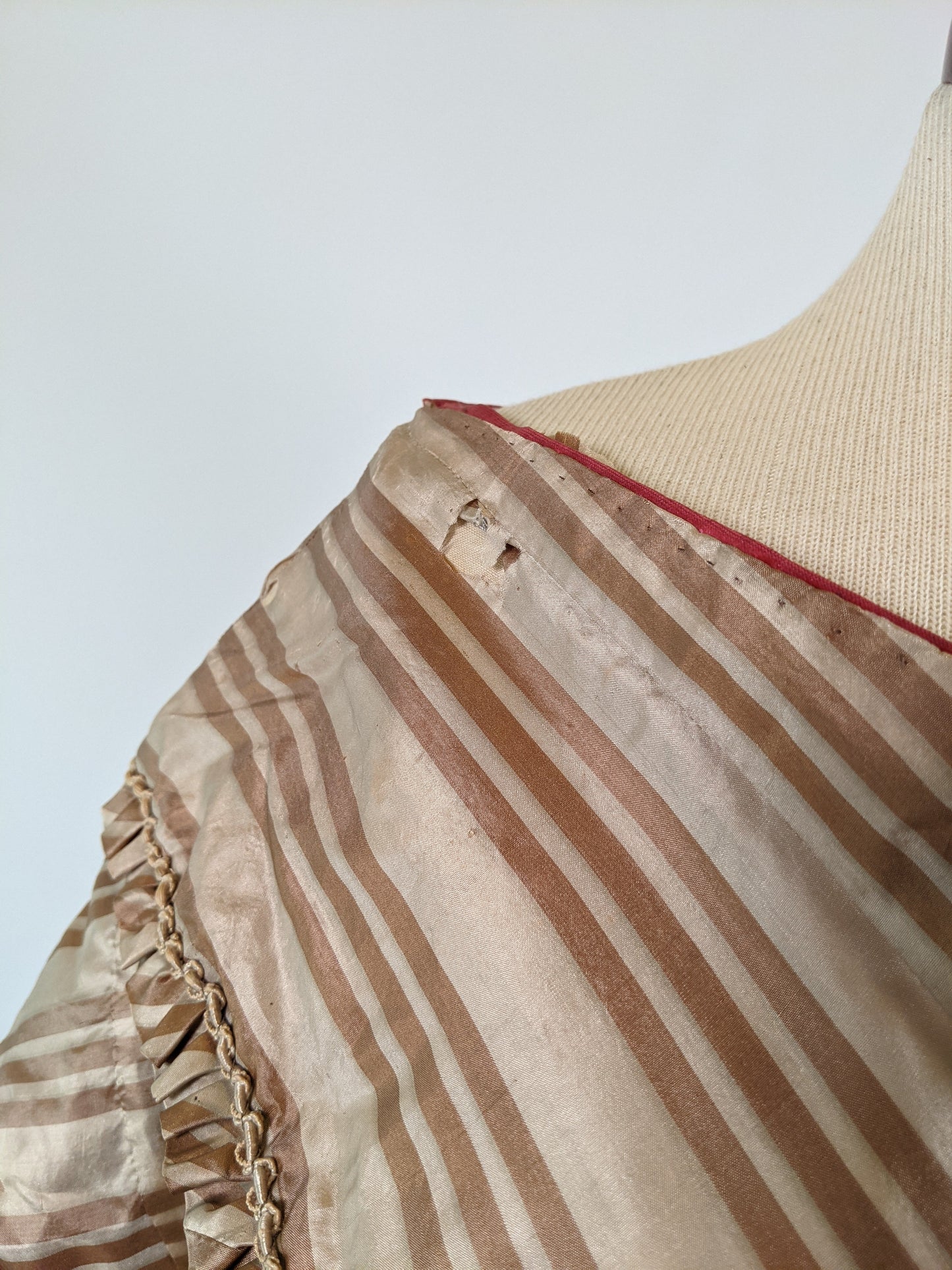Romantic Era Gold Silk Evening Gown