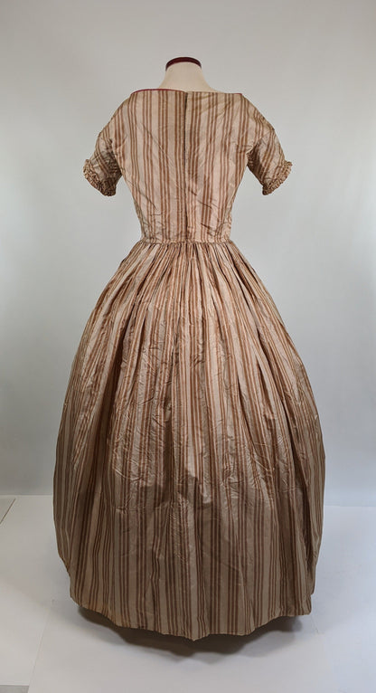 Romantic Era Gold Silk Evening Gown