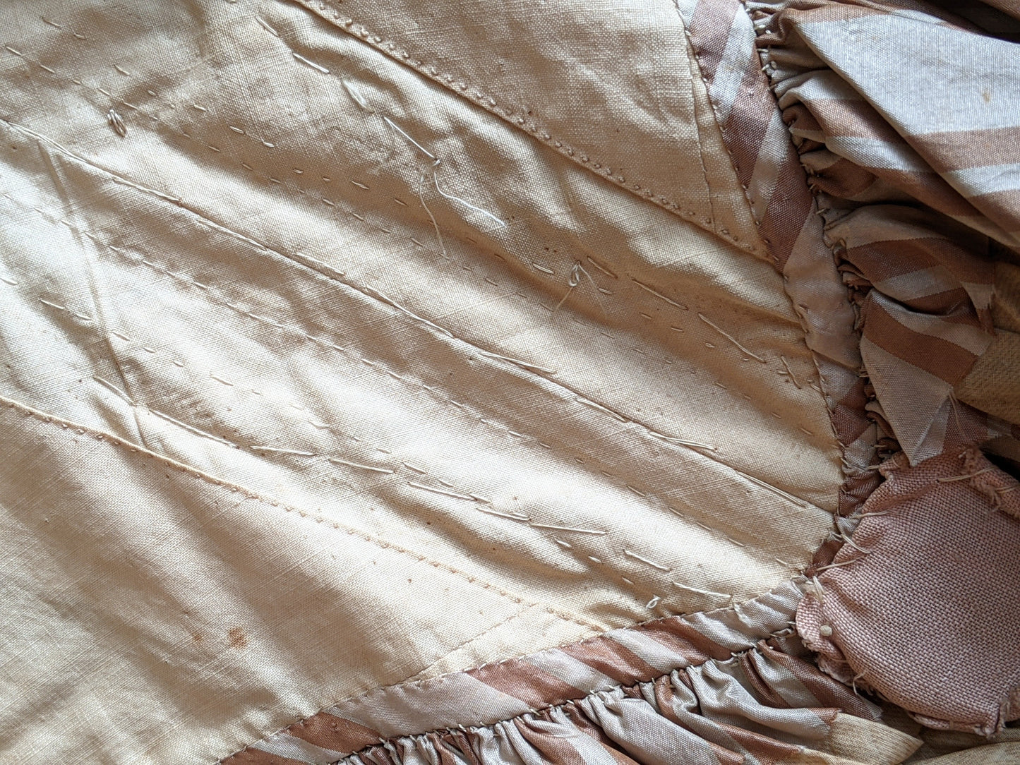 Romantic Era Gold Silk Evening Gown