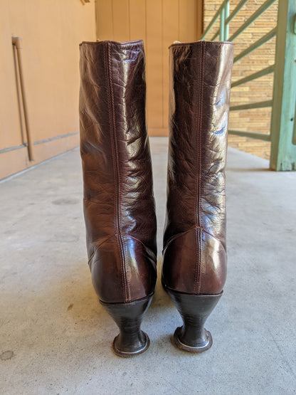 Late 1910s-Early 1920s Brown Boots | Approx Sz 7