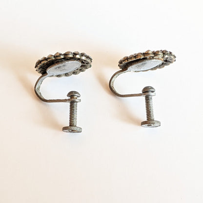 1890s-1900s Cut Steel Crescent Moon Earrings