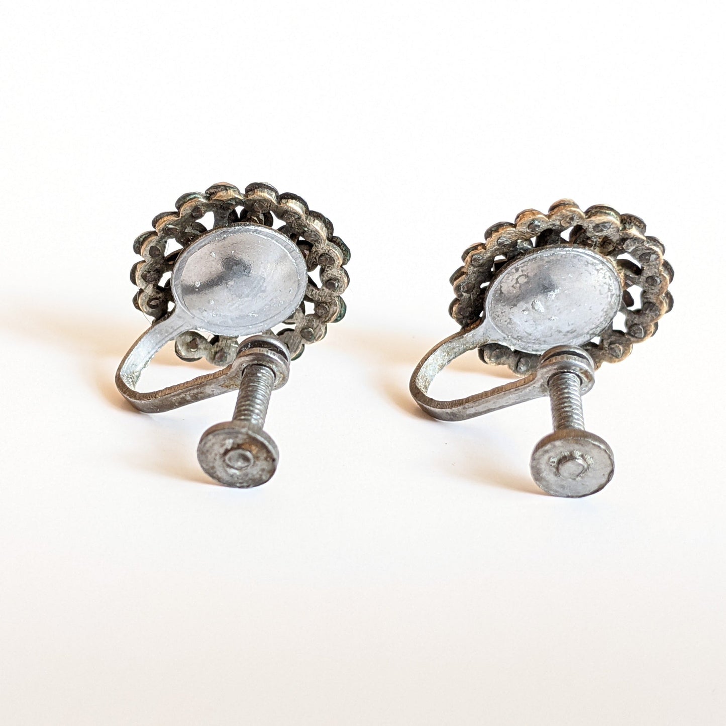 1890s-1900s Cut Steel Crescent Moon Earrings