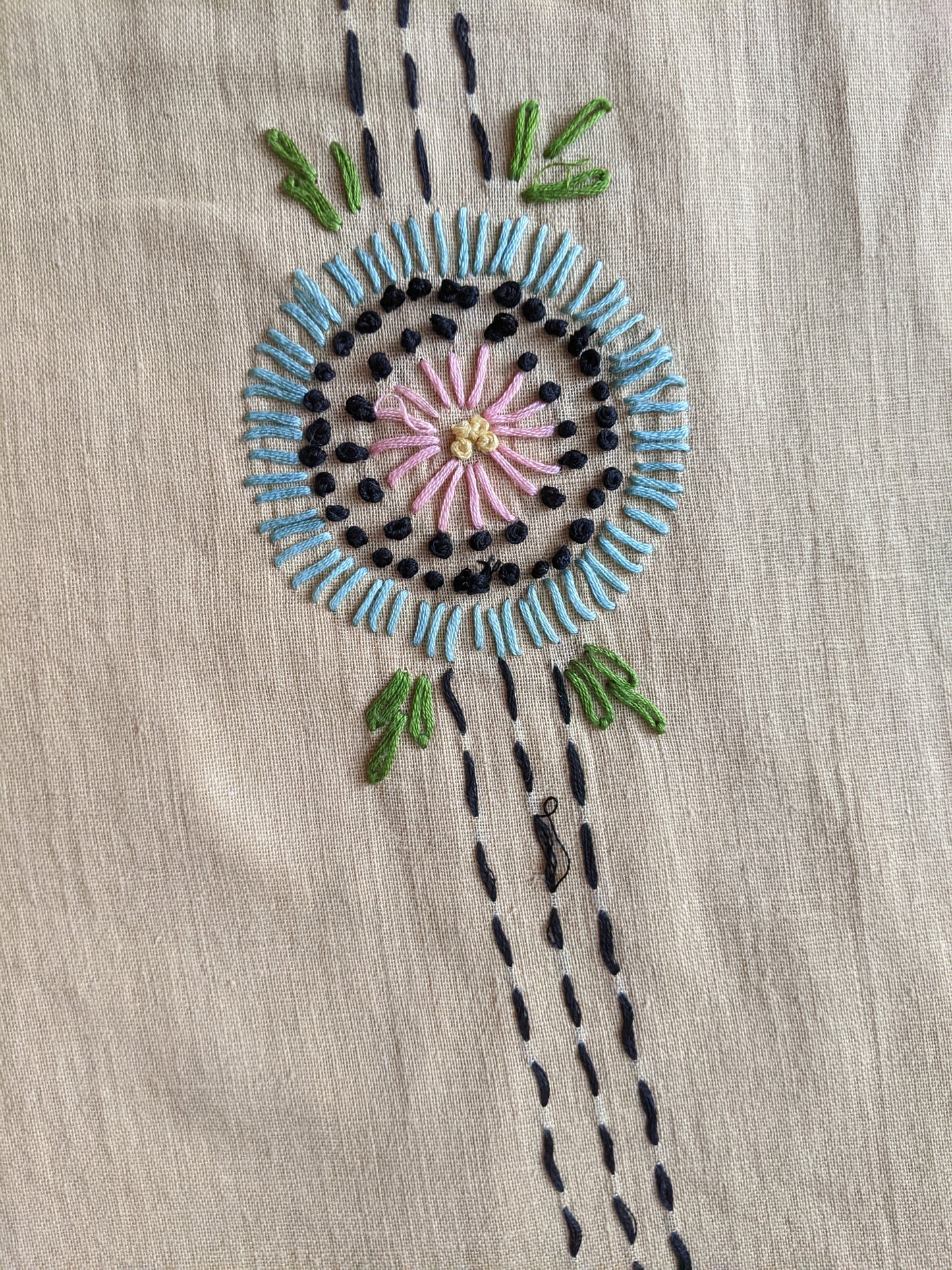1920s Embroidered Handmade Dress | Sz L