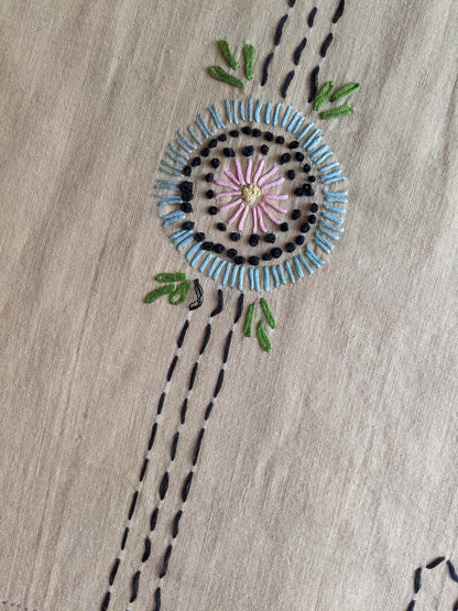 1920s Embroidered Handmade Dress | Sz L