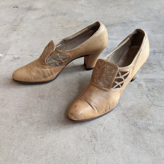1930s-40s Heeled Shoes | Approx Sz 6.5-7