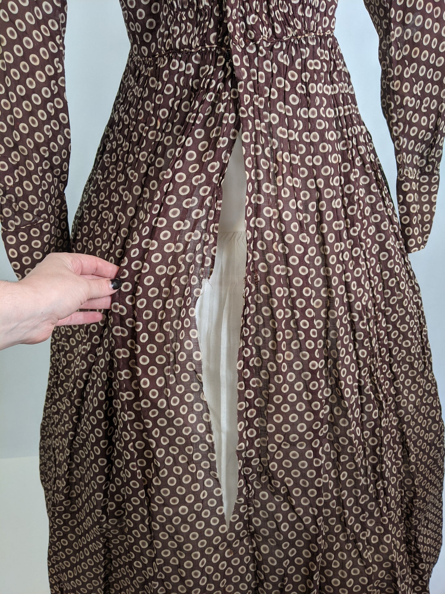 1840s-50s Printed Cotton Dress