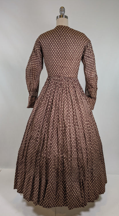 1840s-50s Printed Cotton Dress