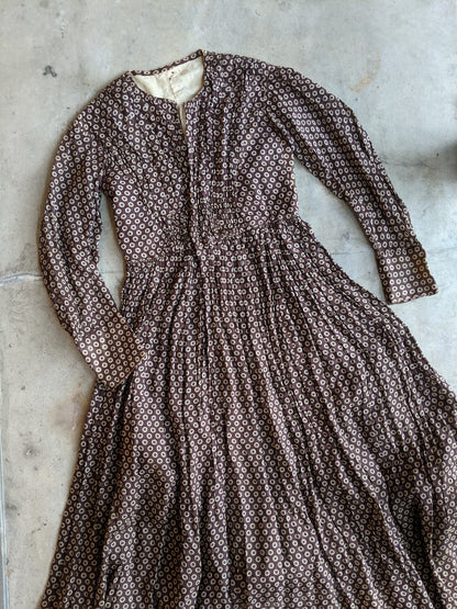 1840s-50s Printed Cotton Dress