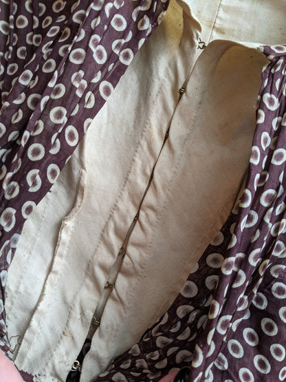 1840s-50s Printed Cotton Dress