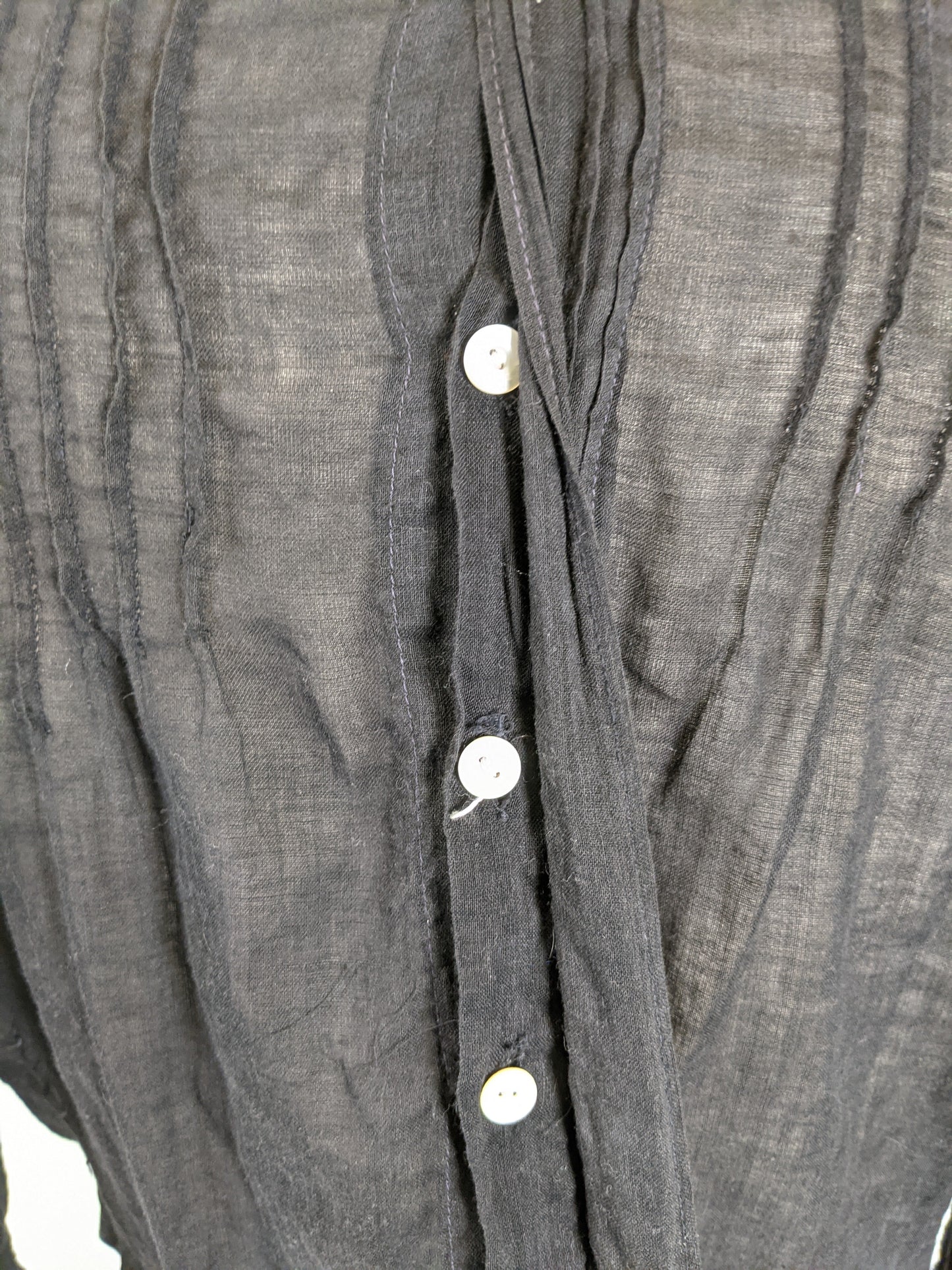 1900s Black Batiste Shirtwaist