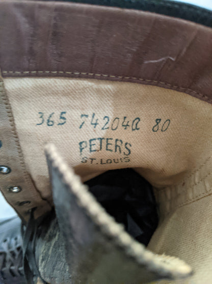 1910s-1920s Black Lace Up Boots | Approx Sz 7.5-8