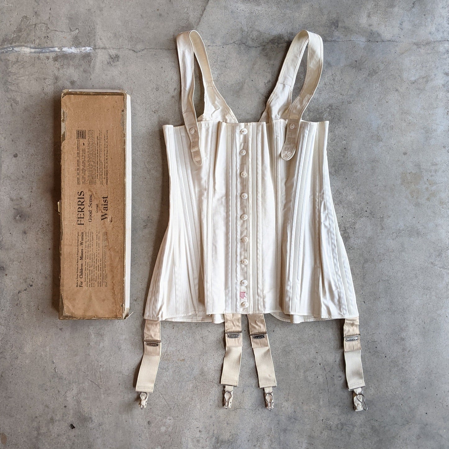 1910s Deadstock Ferris Corset | Sz 28