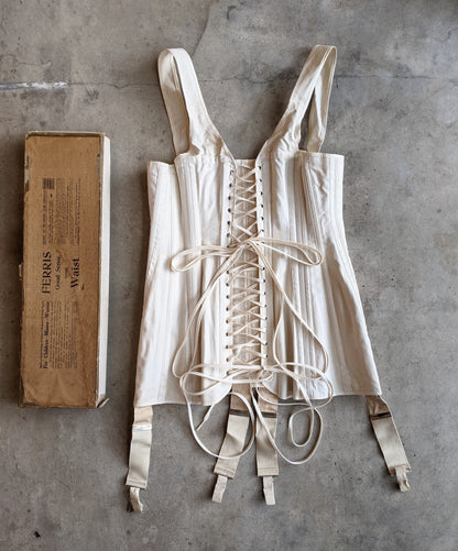 1910s Deadstock Ferris Corset | Sz 28
