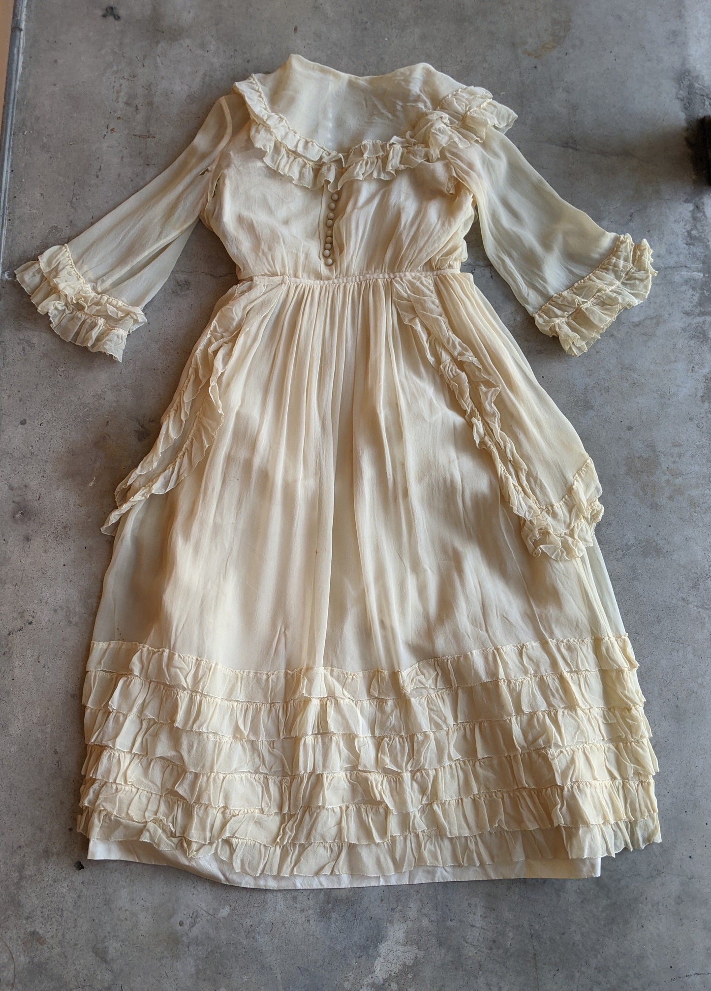 1910s Silk Chiffon Dress | Study / Display