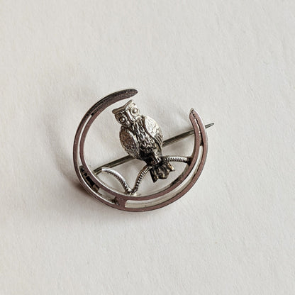 RESERVED | 1890s-1900s Owl Moon Brooch