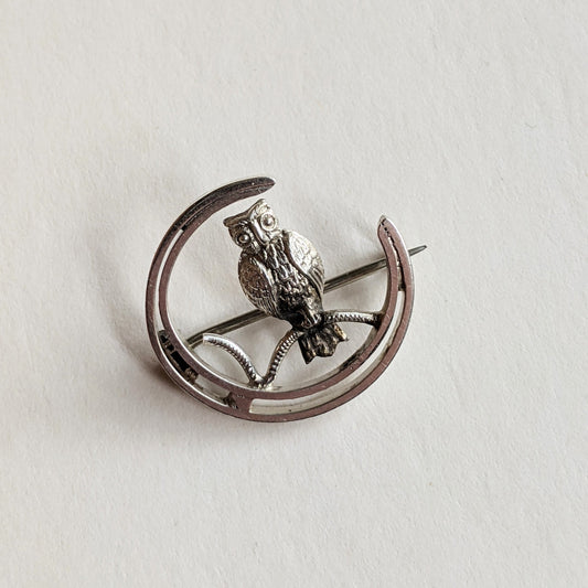 RESERVED | 1890s-1900s Owl Moon Brooch