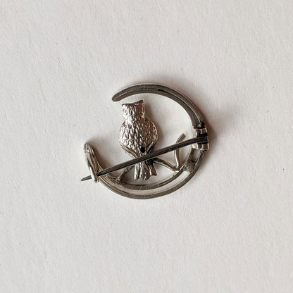 RESERVED | 1890s-1900s Owl Moon Brooch