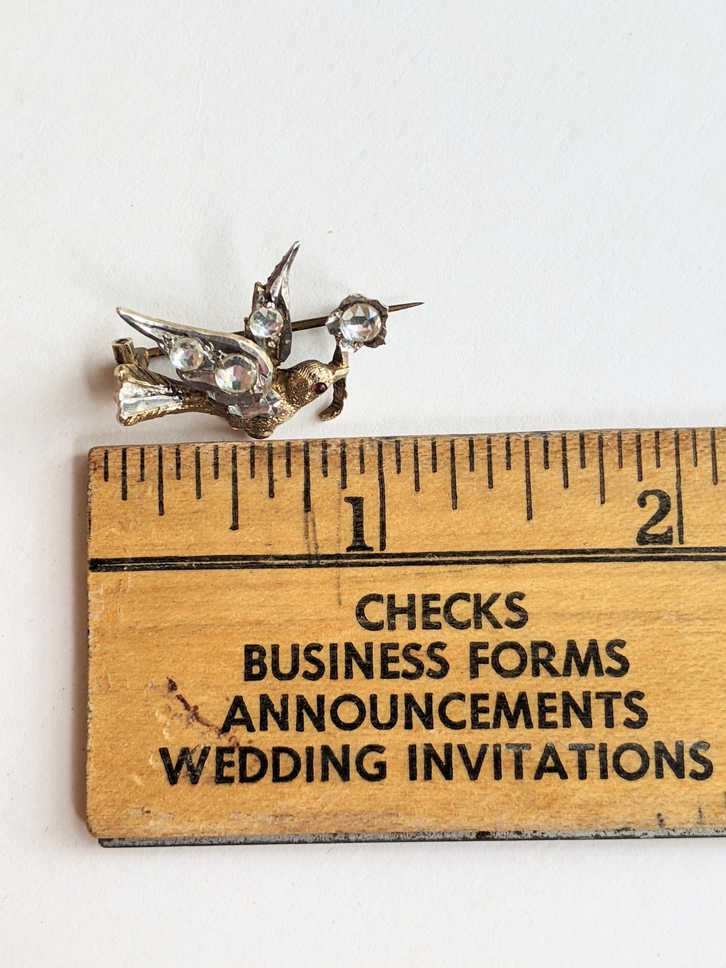1890s-1900s Gilt Sterling Silver Swallow Brooch