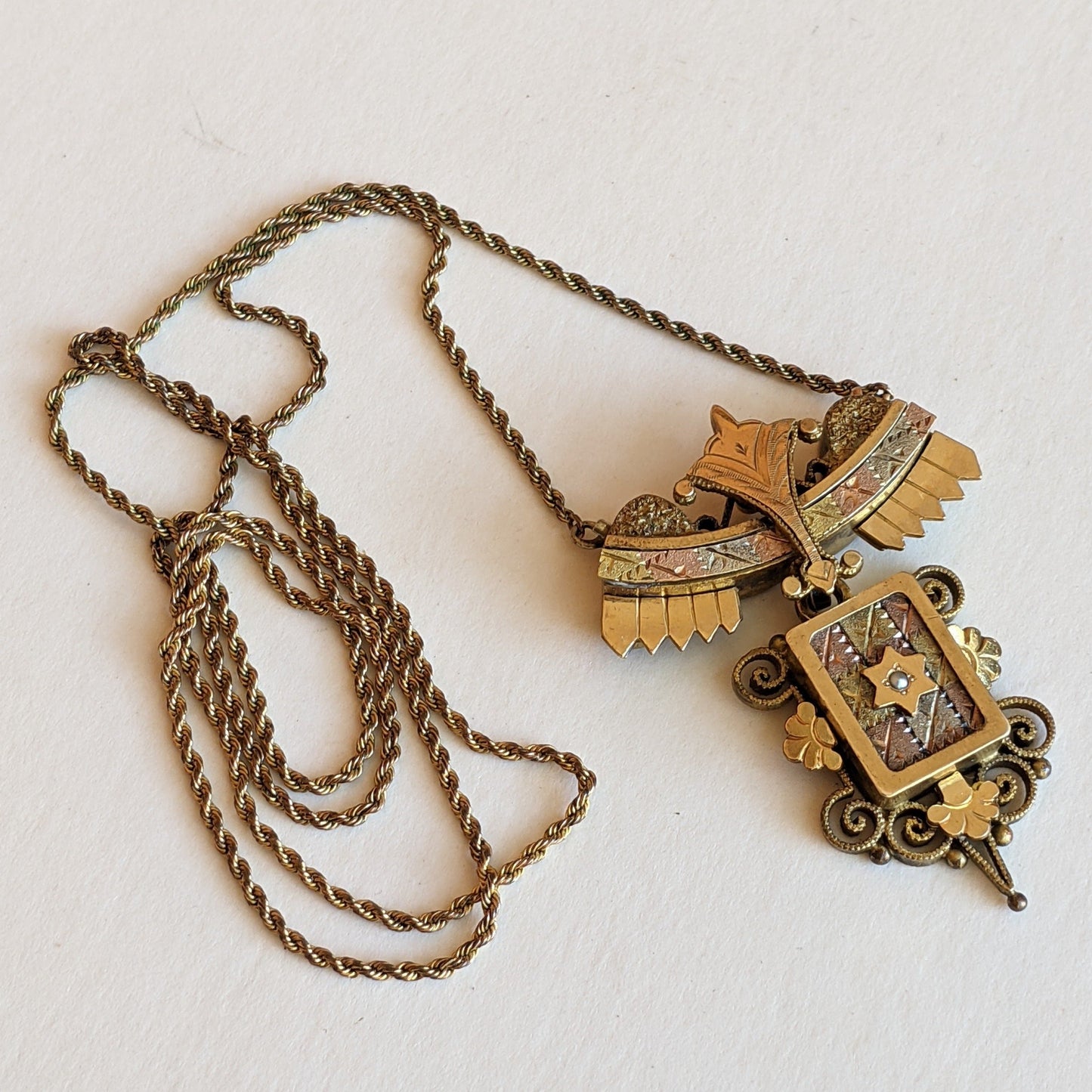 19th C. Etruscan Revival Locket Necklace