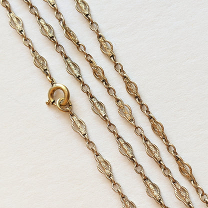 1910s-20s Quatrefoil Fancy Gold Filled Chain