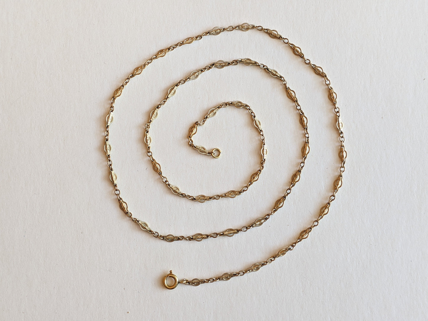 1910s-20s Quatrefoil Fancy Gold Filled Chain