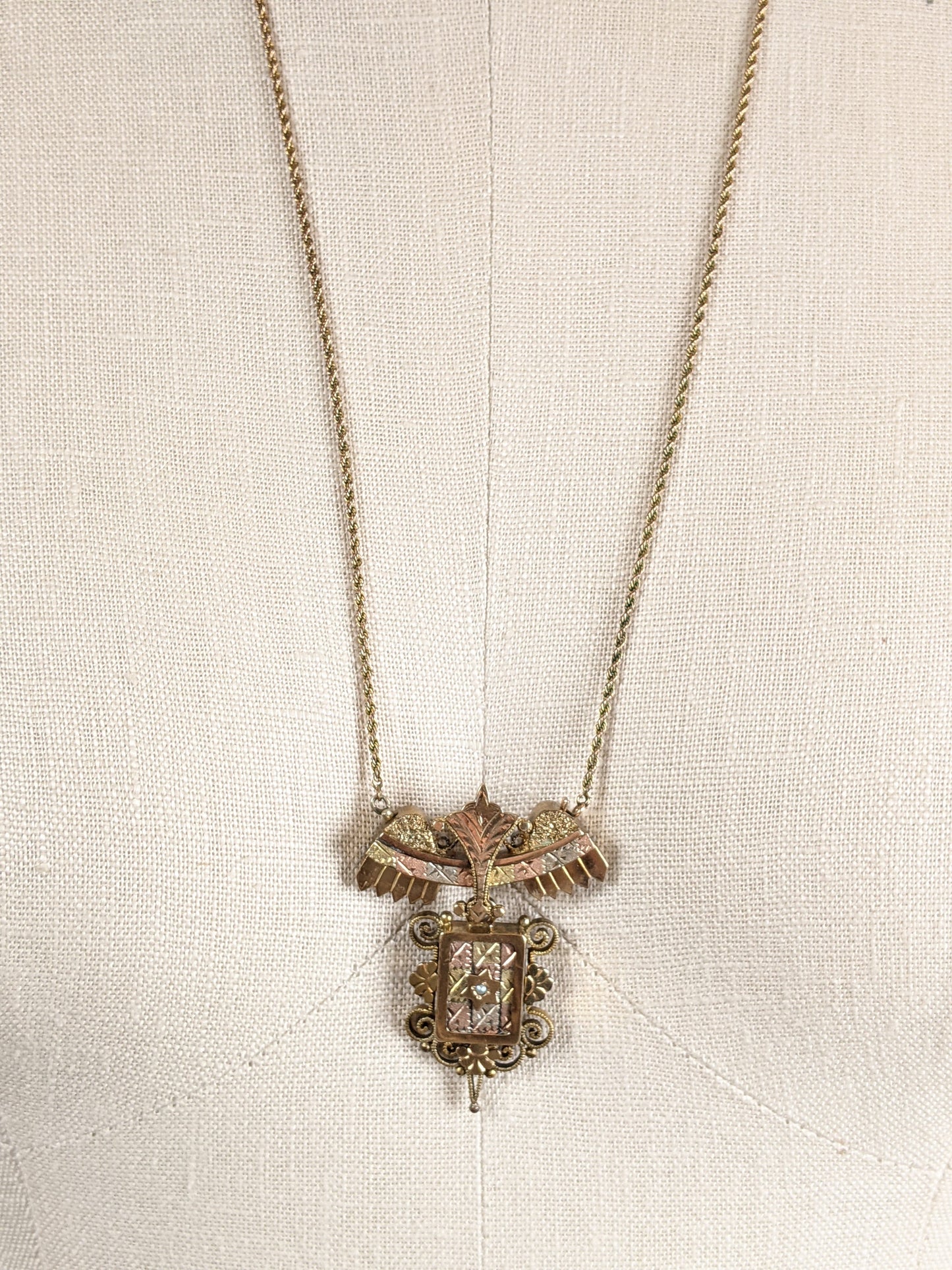 19th C. Etruscan Revival Locket Necklace