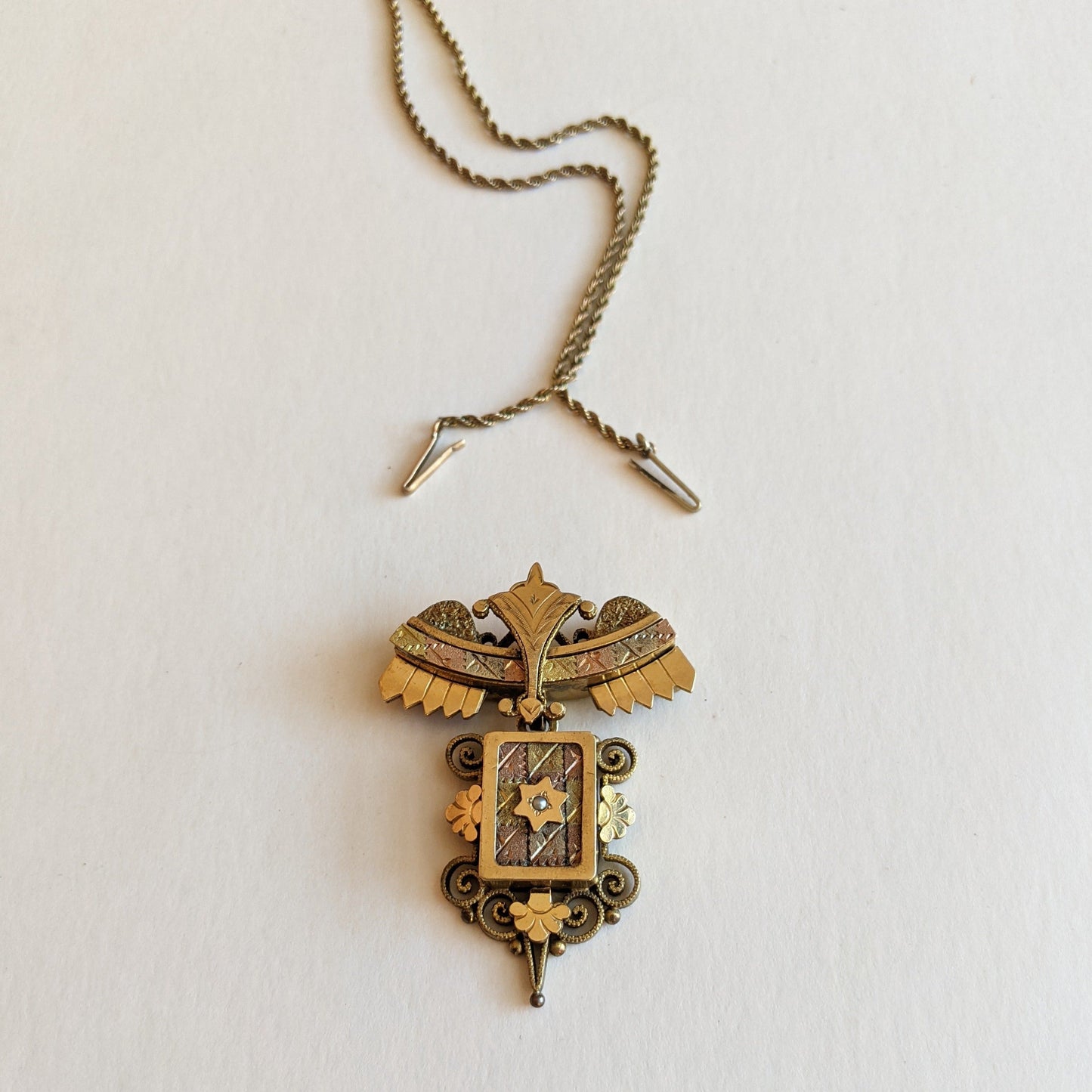 19th C. Etruscan Revival Locket Necklace