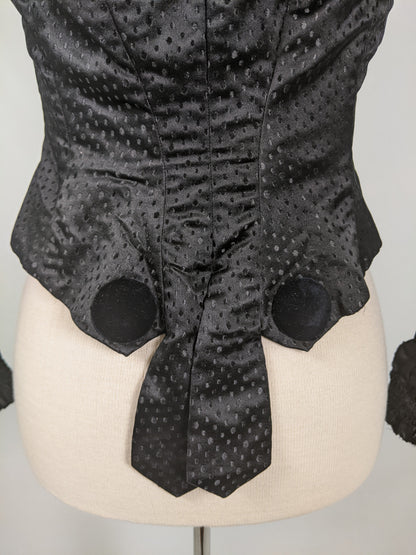 1880s Silk + Velvet Bodice