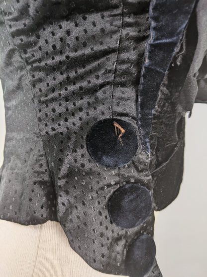 1880s Silk + Velvet Bodice