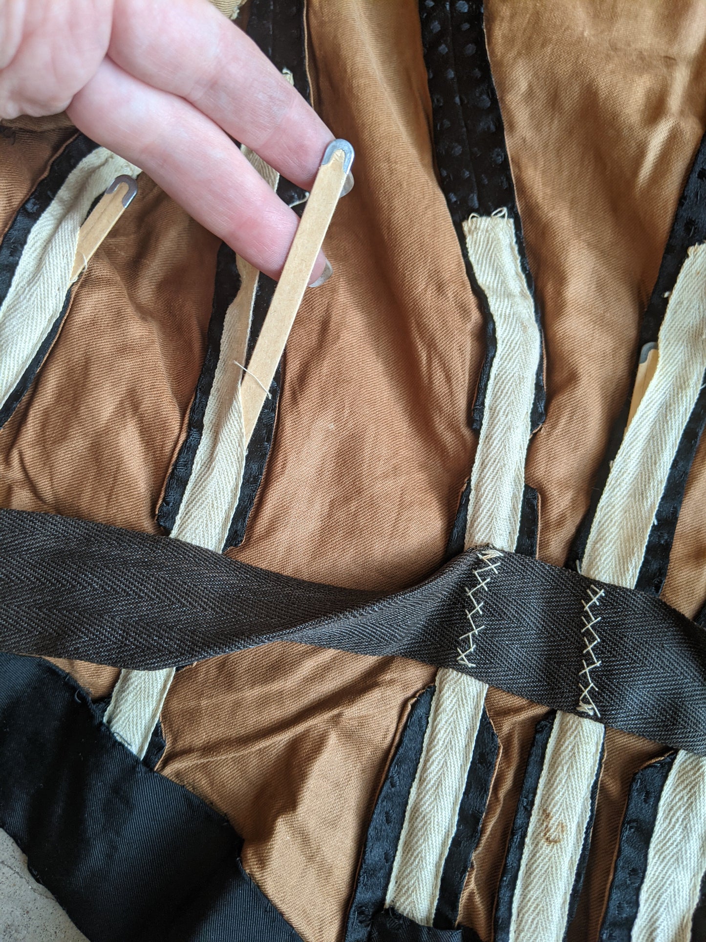 1880s Silk + Velvet Bodice