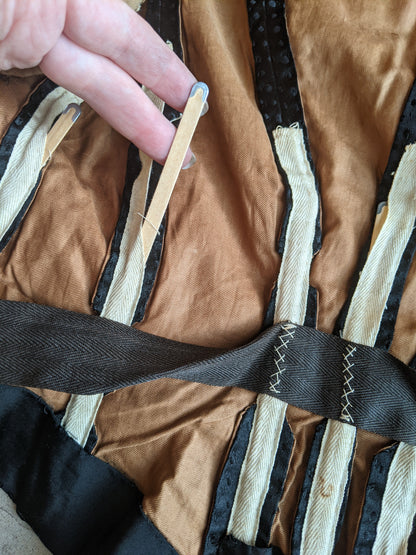 1880s Silk + Velvet Bodice
