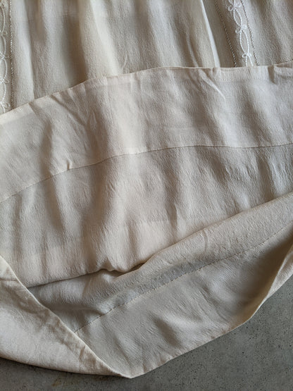 1920s Silk Chiffon Dress | Sz L