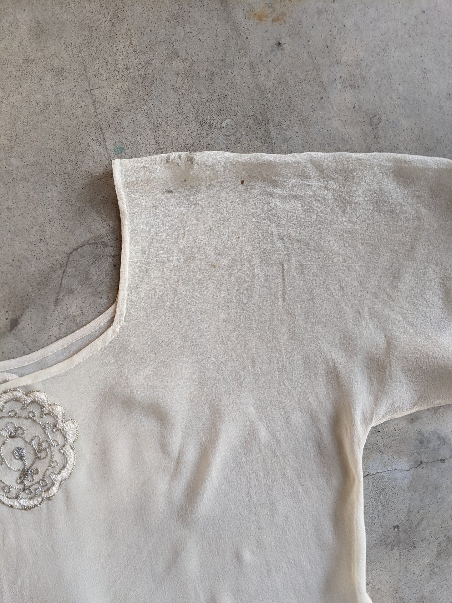 1920s Silk Chiffon Dress | Sz L