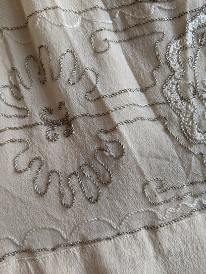 1920s Silk Chiffon Dress | Sz L