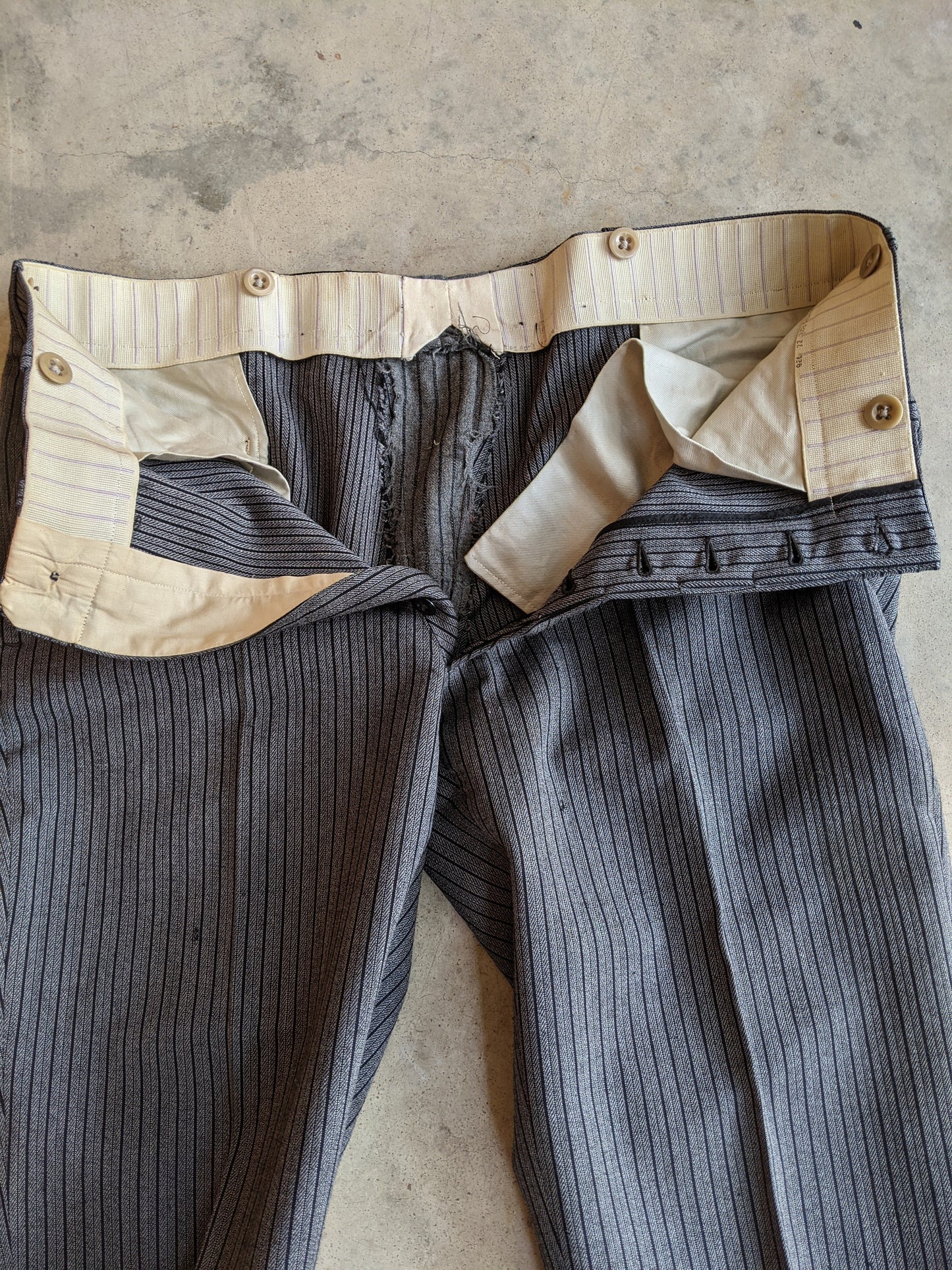 RESERVED | 2 Pair 1920s-1930s Striped Wool Trousers