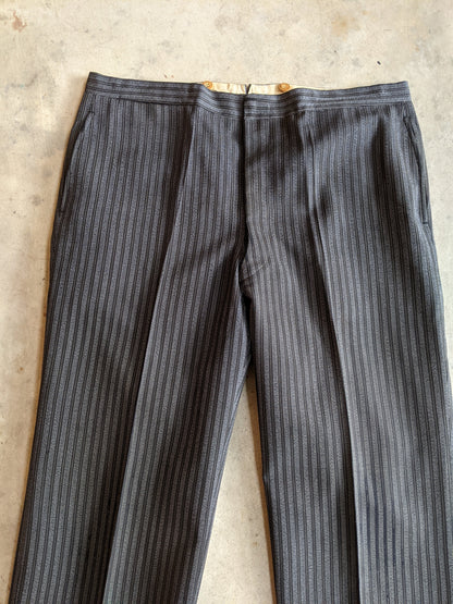 1920s-1930s Striped Wool Trousers | 39" Waist