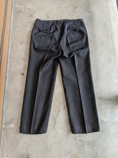 1920s-1930s Striped Wool Trousers | 39" Waist