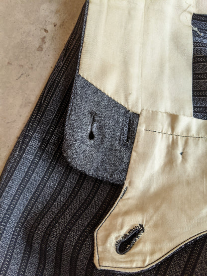 1920s-1930s Striped Wool Trousers | 39" Waist