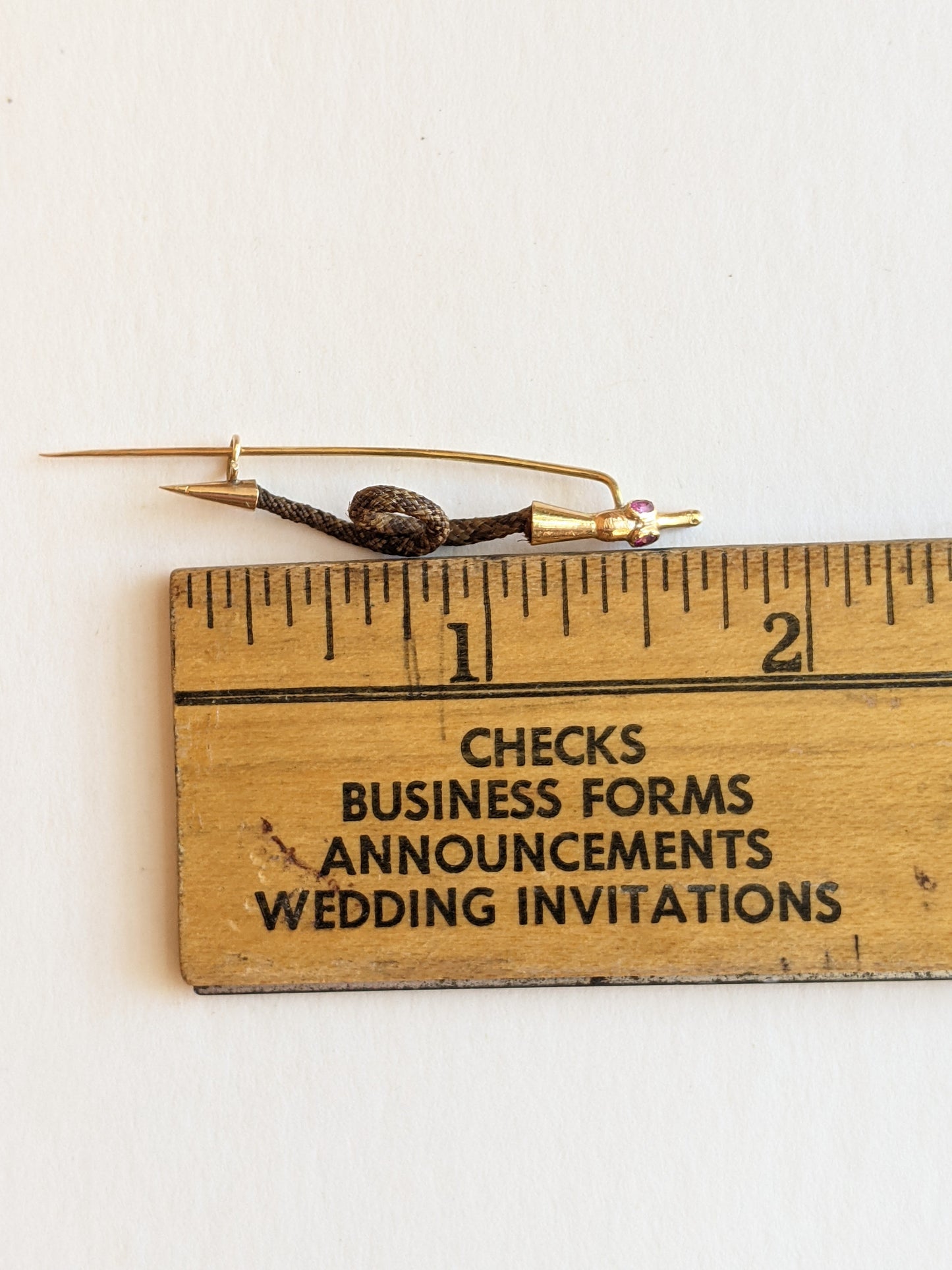 19th c. Gold Snake Hair Brooch