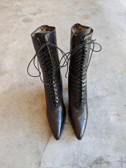 1910s-1920s Lace Up Boots | 7-7.5 US