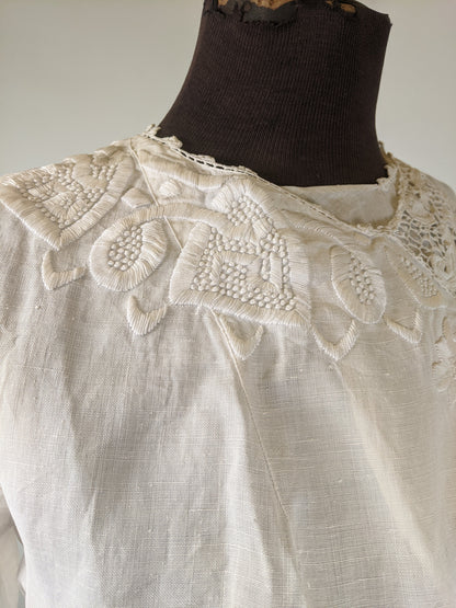 1900s-1910 White Linen Blouse