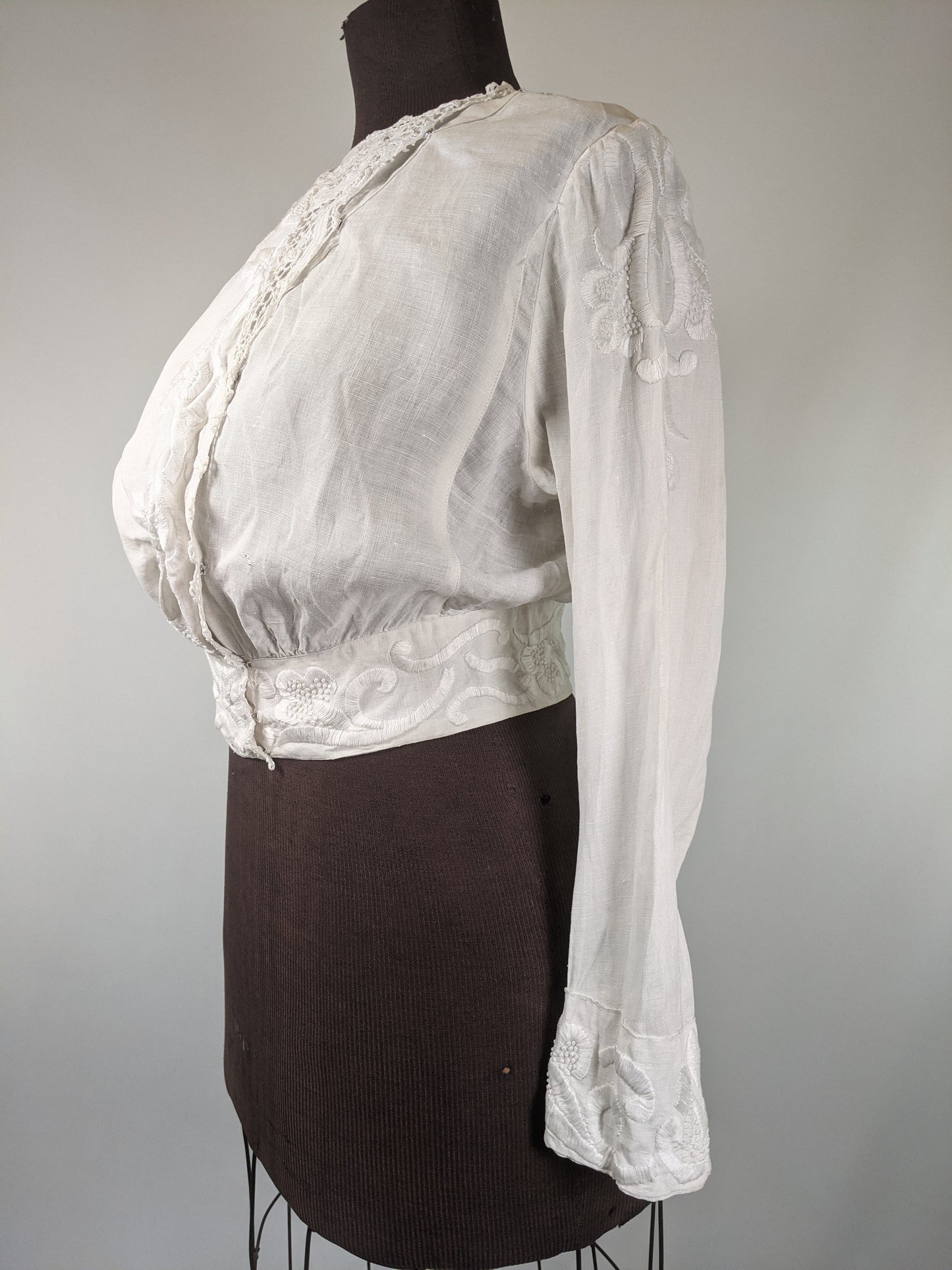 1900s-1910 White Linen Blouse