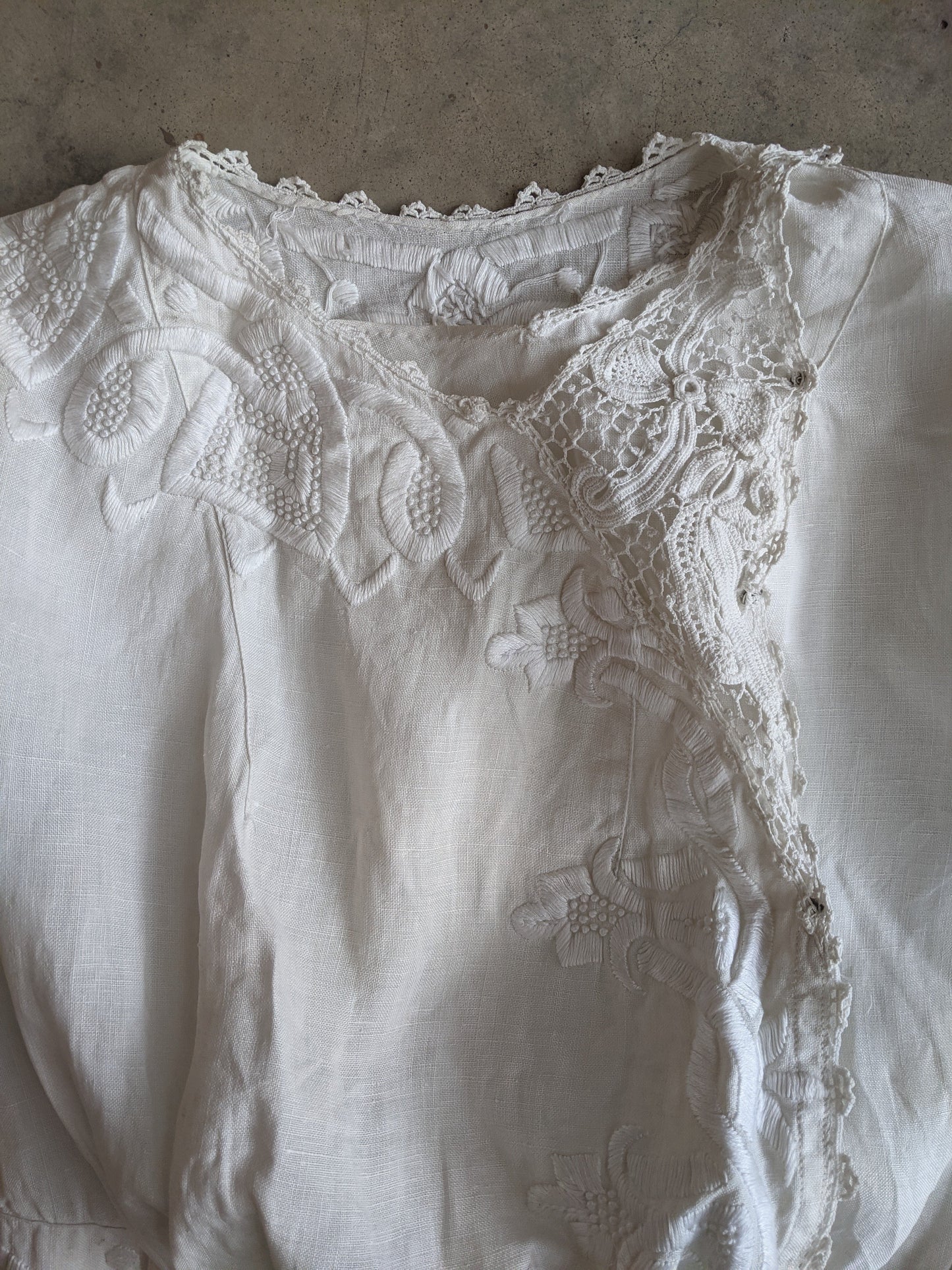 1900s-1910 White Linen Blouse