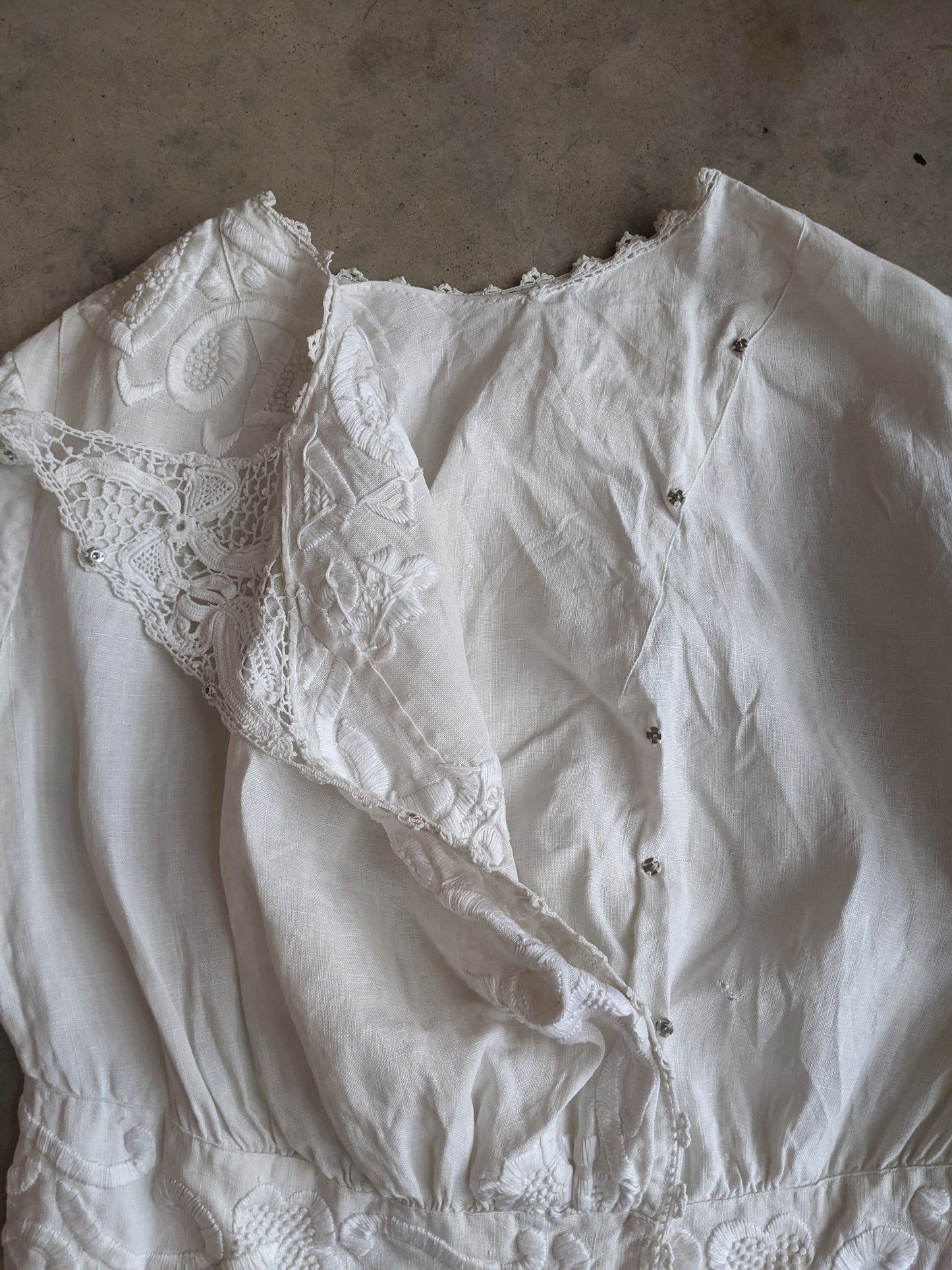 1900s-1910 White Linen Blouse