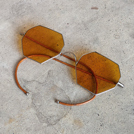 1930s Amber Tinted Octagonal Sunglasses